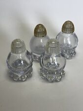 Vintage Candlewick Imperial Glass Set Of Four Salt and Pepper Shaker Plastic Top picture