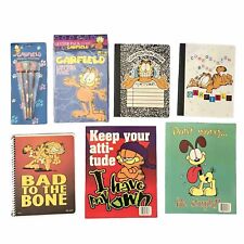 7 pc Lot Of Vintage Garfield School Supplies Folders Pencils Letters Notebooks picture