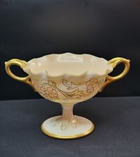 Antique CAC Belleek Embossed Sherbet Dish w/Gold Trim - Artist Signed picture