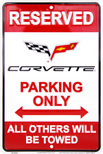 Chevrolet Chevy Corvette Parking Only 8 x 12 Automotive Car Garage Man Cave Sign picture