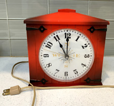 Vintage WESTCLOX Countryside Red Farm Barn Electric Wall Clock Works Well GUC picture