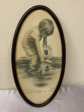 VNTG & Collectable Oval Wood Frame Wall Decor  Art 1912 Cream of Wheat for Sail picture