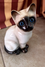 Enesco Porcelain Siamese Cat Kitten Figurine Korea Vintage Blue Eyes picture