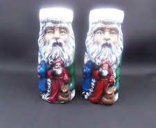 Ceramic Old World Christmas Santa Candlesticks X2 - 4.5