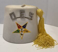 OES Order of the Eastern Star OES Rhinestone White Fez Hadassah #25 Dallas picture
