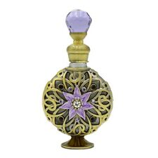 Flower Vintage Perfume Bottles Purple Jeweled Empty Decorative Bottle Fancy Crys picture