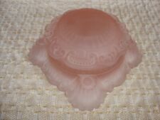 Vintage  Lenox Imperial Pink Satin Glass Powder Puff Jar Marked on Lid and Base picture