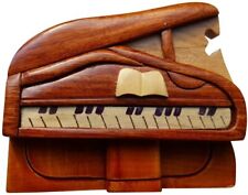Piano - Handmade Wood Puzzle Box Intarsia Wood Decorative Jewelry Trinket Box  picture