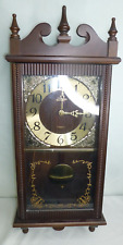 Linden Hanging Pendulum Wall Clock 27” Works but looses time needs repair picture