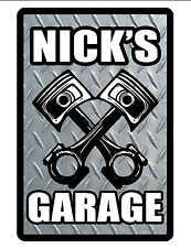 Personalized PISTON Garage Sign Printed w YOUR NAME Aluminum BRIGHT Color d#385 picture