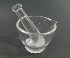 Vintage Clear Glass Mortar & Pestle with Pouring Lip 4 oz. Capacity picture