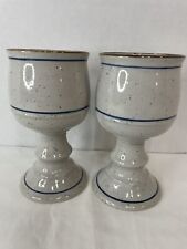 Vintage MCM Otagiri Japan Pedestal/Chalice Stoneware Mugs Set picture