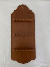 Vintage Wooden Souvenir Spoon Collector Wall Rack Display Holder Holds 18 Spoons picture
