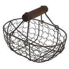 DOITOOL Metal Wire Egg Basket with Wood Handle, Egg Baskets for Fresh Egg, Fa... picture