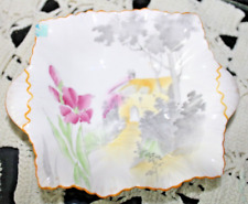Shelley Yellow House Pink Flower Sweet Mint Dish picture
