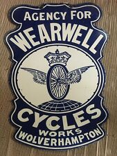 PORCELAIN WEARWELL ENAMEL SIGN 36X22 INCHES DOUBLE SIDED picture