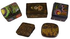 Lot of 5 Trinket Boxes from Mexico, India & China picture