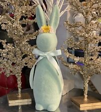 Aqua Blue Flocked Easter Bunny Rabbit 12”-Martha Stewart picture