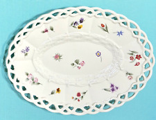 Lenox Posy Baskets Vanity Tray Reticulated Edge Oval NWT Approximately 7.5 X 10