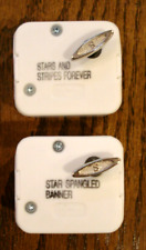 (2) SANKYO WIND UP MUSIC BOX STARS & STRIPES FOREVER & STAR SPANGLED BANNER picture