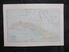 1899 Cuba Lithograph Map Print - I HAVE OTHER CUBA MAPS - FRAME IT FOR A GIFT picture