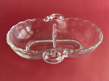Fostoria CENTURY Pattern Vtg Divided Oval Relish Glass Dish Handles 7-1/2