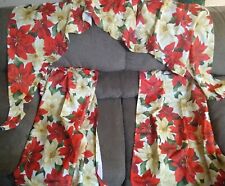 CHRISTMAS Curtains Set:2 Tiers Swag POINSETTIA Valence 2 tiers WINDOW TREATMENT picture