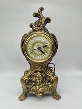 Vtg Renaissance Empire French Rococo Gold Gilt Bronze BrassElectric Mantle Clock picture
