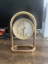 Vintage Seiko Art Deco Brass Tone Quartz Mantle Clock #QQP171A picture