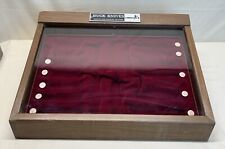 Vintage Buck Knives USA Counter Salesman Display Case Box Wood Glass Dovetailed picture