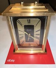 Vintage Bulova Desk Mantle Clock Gold Tone w/ Alarm - Japan 4RE604 picture