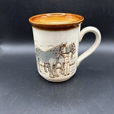 Vintage Embossed Draught Horse Clydesdale Stoneware Mug Bilton Coloroll England picture