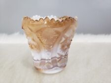 IMPERIAL GLASS CARMEL SLAG SAW TOOTHPICK HOLDER Milk Glass White GORGEOUS picture
