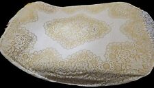 Stunning Ecru Cream Soft Lace Oval Fancy Floral Pattern Tablecloth Approx 90x72