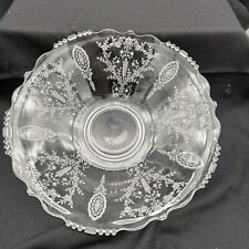 Tiffin June Night Centerpiece Bowl Etched Glass Low Bowl 13