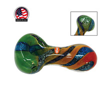 ZONG Hand Blown Glass Tobacco Pipe-US Made, JC Rasta Dichro (158g) picture