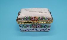 Vintage Porcelain Trinket Box  Biblical Verse by Imperial Porcelain Luke 2:14 picture