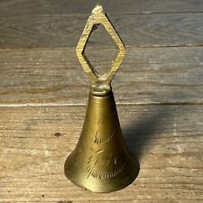 Vintage Brass Dinner Bell Etched Small picture
