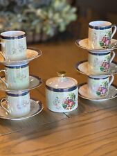 Vintage Yau Shing YS Laurel Shield Tea Cup And Saucer Sets With Sugar Container picture