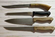 Set of 4 Vtg  Knives 8 Inch Blades 2 -  Farberware , 1 T.V. Knife - 1Stag Handle picture