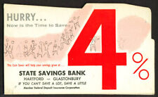 State Savings Bank Dime Saver Card Hartford CT 1950s picture