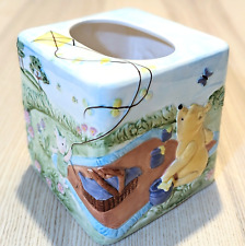 DISNEY Springs Winnie The Pooh 3D Ceramic Tissue Cover Holder Nursery Bath RARE picture