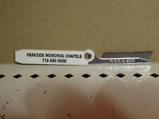 Vintage PARKSIDE MEMORIAL CHAPELS Funeral Home NY Pocket Knife Razor Blade picture