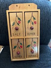 Vintage Spice Rack  Wood Cherry Cherries Wales Japan picture