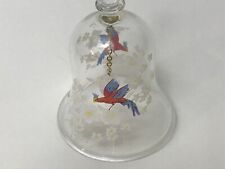Vintage Glass Dinner Bell Bird + Flowers Decor G8 picture