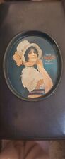 Vintage Coca-Cola Oval Metal Serving Tray with 1914 Betty Girl, Tin, Tip Tray picture
