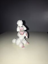 Vtg Sugar Spaghetti Poodle Dog Figurine White Pink Paws Porcelain Japan picture