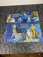 Vintage 1970s Star Wars Twin Bedding Sheet Set Flat/Fitted/1 Pillowcases picture