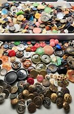 Estate Antique Vintage Sewing Buttons Lot Bakelite Glass R/S Celluloid MOP Metal picture