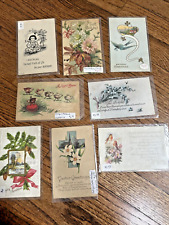 SUPER COOL Lot of 8 Vintage Holiday/Birthday Postcards from 1900-1920 picture